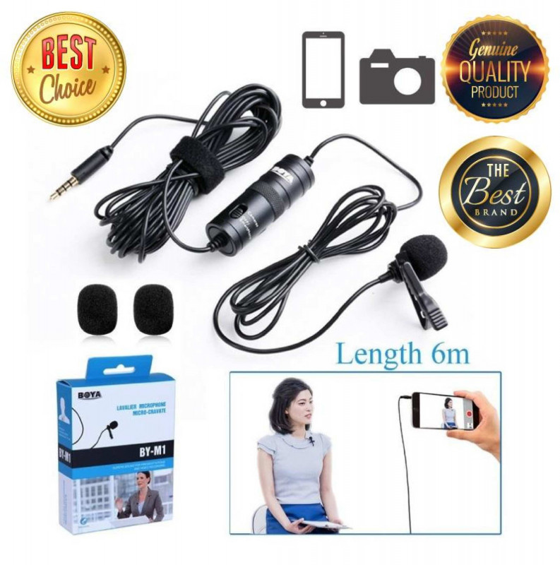 BOYA BY-M1 Lavalier Microphone Camera Video Recorder for iPhone Smartphone Canon Nikon DSLR Zoom Camcorder