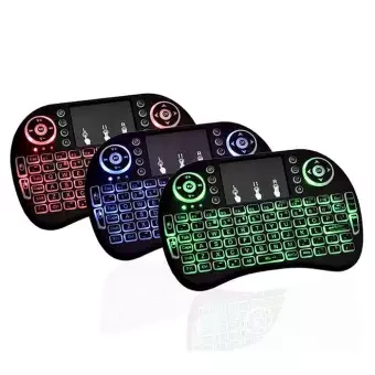 Mini Keyboard With Touchpad Mouse - A Backlit Keyboard - 3 Colour Switchable RGB Keyboard Handheld Portable Wireless Keyboard 2.4 GHz
