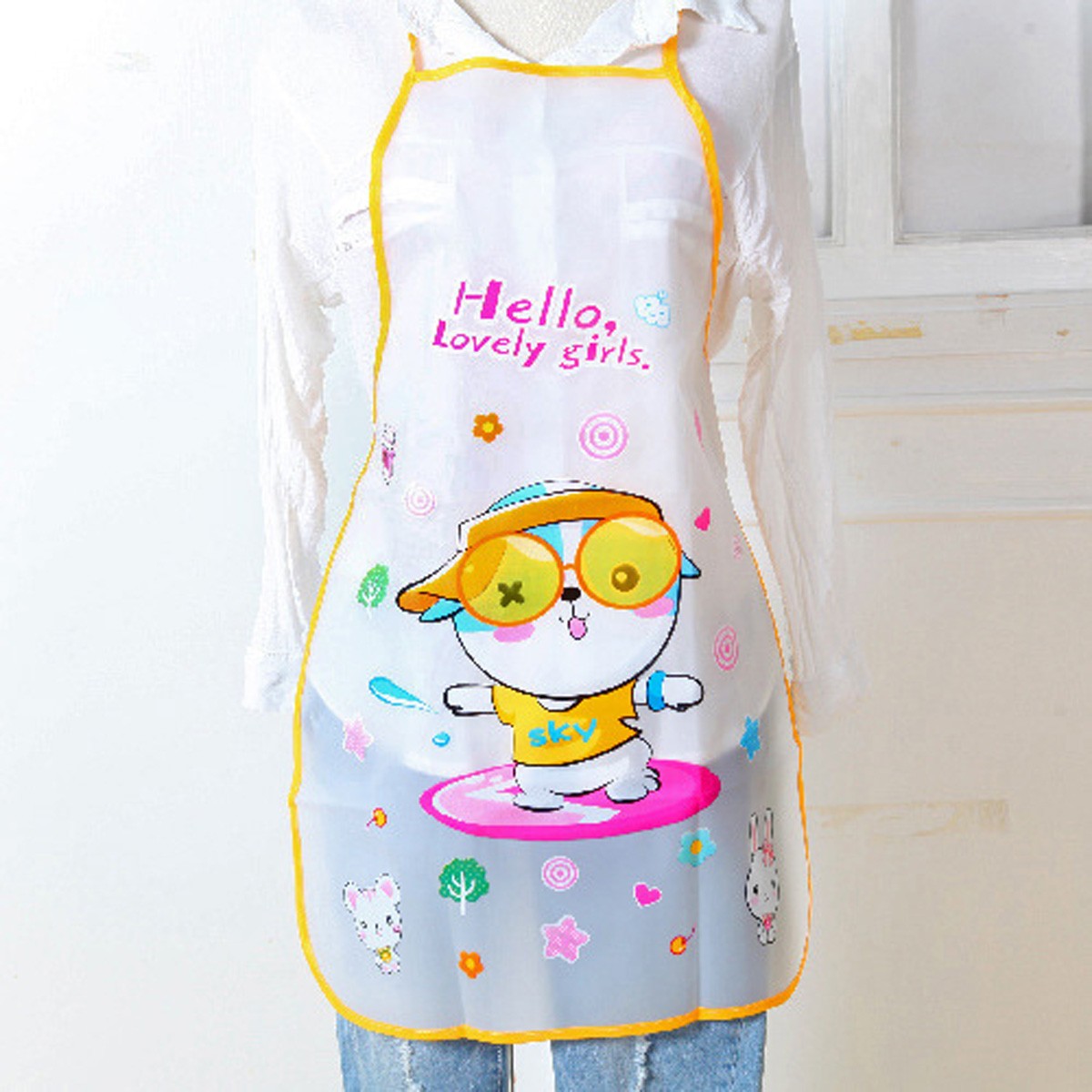 Cartoon animal PVC Waterproof Apron Kitchen Restaurant Cooking Bib Aprons