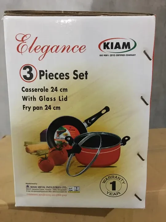 Kiam Non-Stick 3 Pcs Cookware Set (Gift Box)