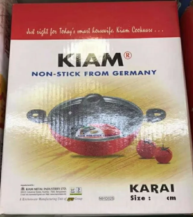 Kiam Non-Stick 28 CM Karai With Glass Lid