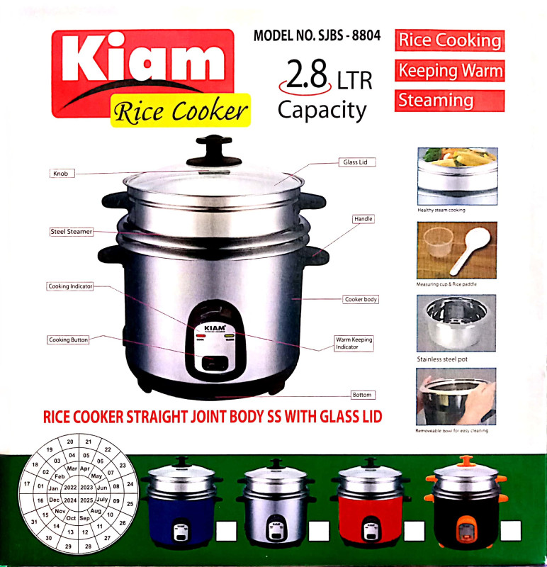 Original kiam rice cooker 2.8 ltr SJBS-8804
