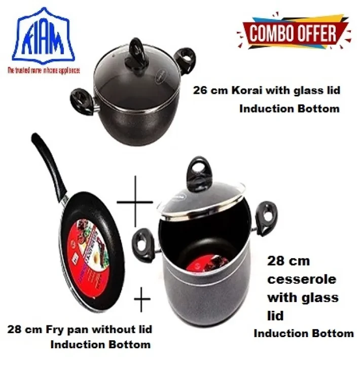 Original Kiam 5 pcs non-stick cookware with Induction Bottom combo set