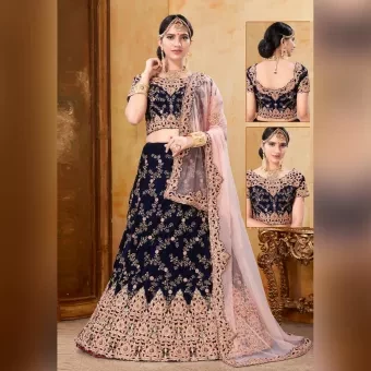 Sami-Stiched Georgette Embroidery Designer Lehenga for Women