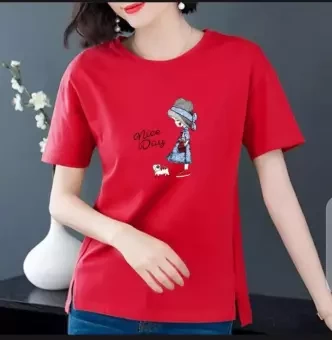fashion tops ladies short sleeve casual girl's print new t-shirt