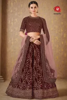 Semistiched Georgette Embroidery Work Free Size latest Lehenga