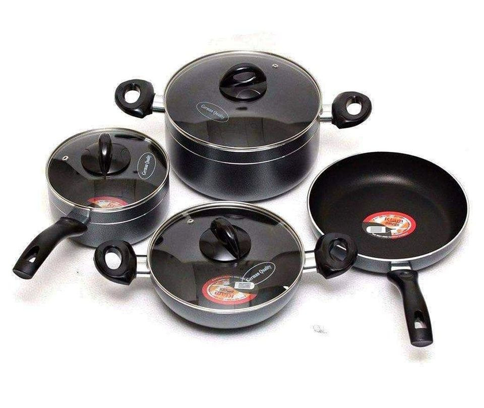 German quality KIAM 7 Pcs Non-Stick Cookware set(black)