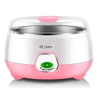 Stainless Steel Automatic Electric Doi Maker - 1 Ltr - Pink and White
