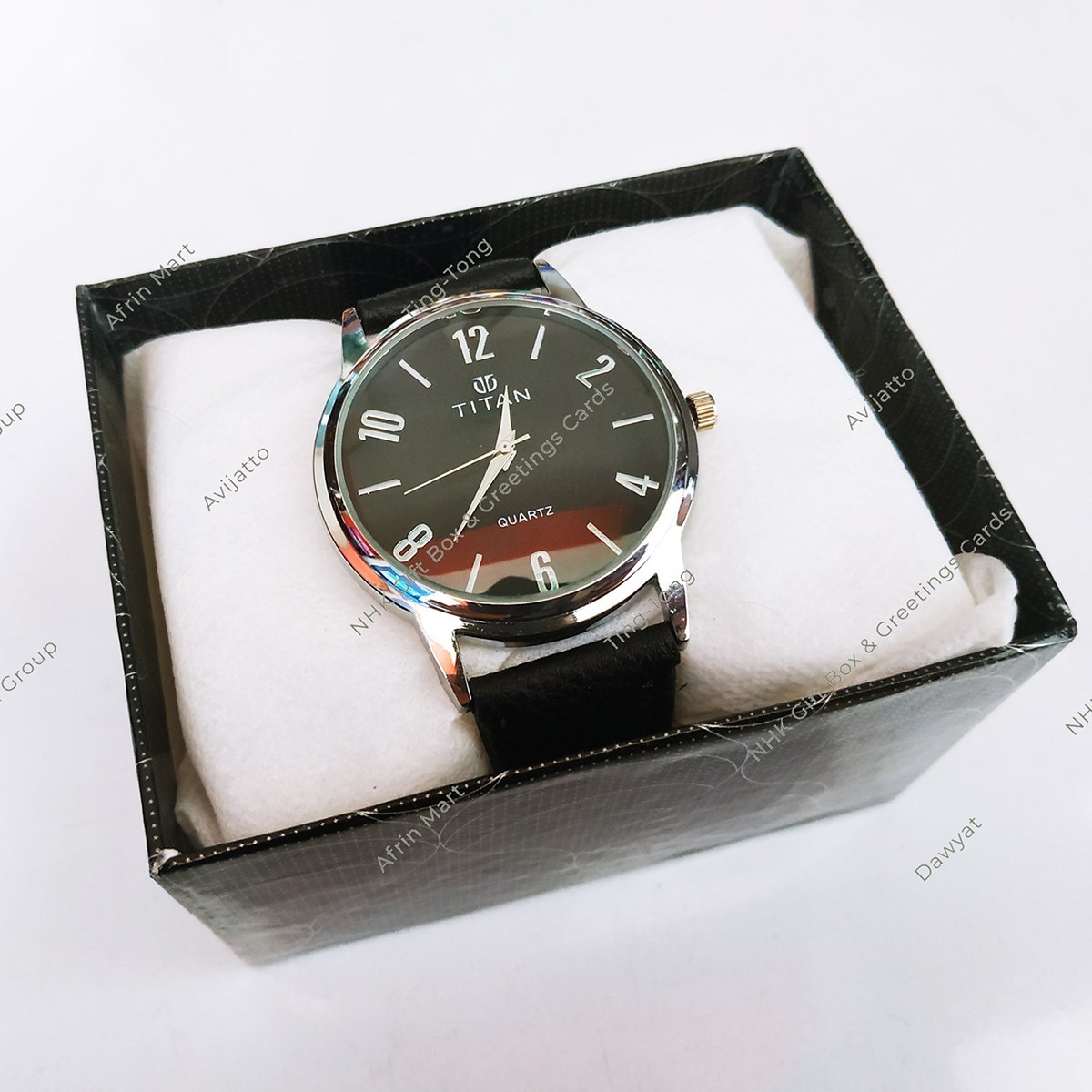 Black Strap Wrist Analog Watch For men By NHK With Box & Battery