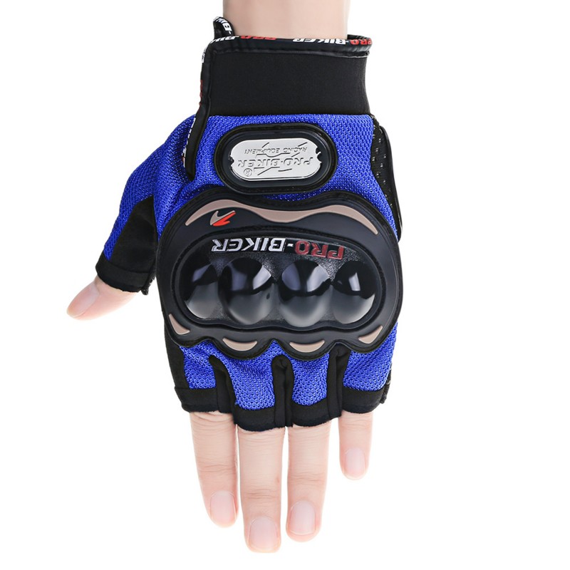 Hand Gloves Half Finger - Black, Red and Blue