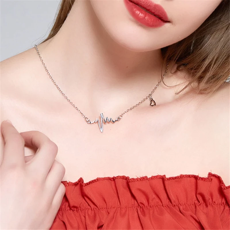 Best ECG Heart beat Chick Pendant Necklaces for women and girl