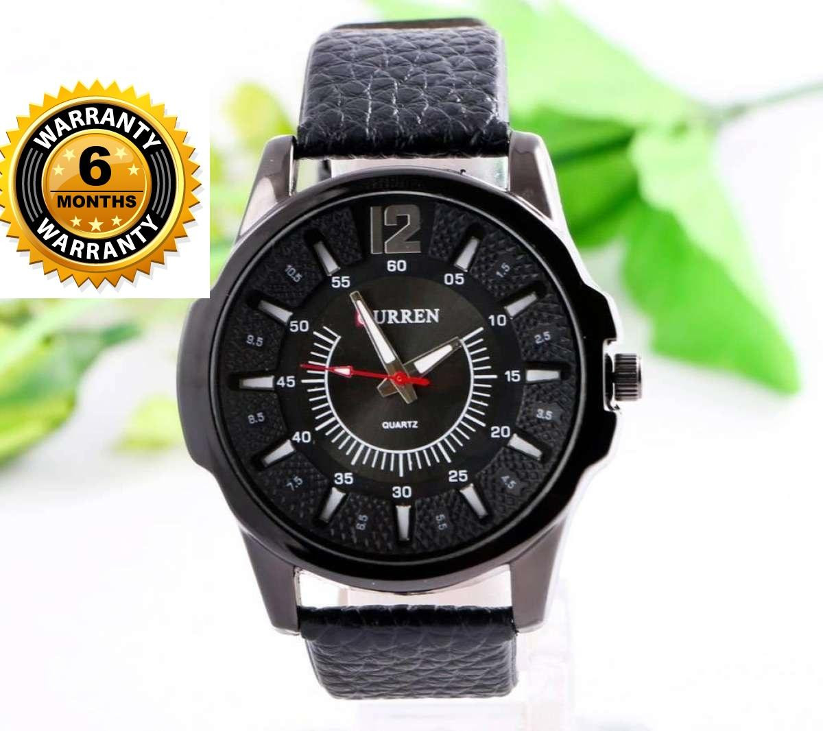 new Artificial Leather Analog Watch for Men - Black