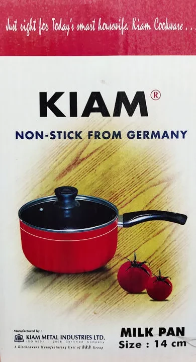 Original Kiam Non-Stick Milk Pan 18 cm With Glass Lid