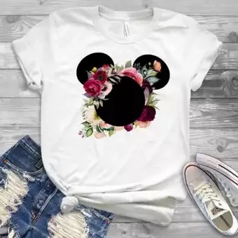 White tops ladies short sleeve casual girl's print new t-shirt