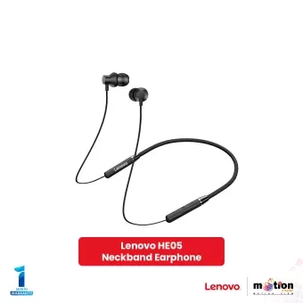 Lenovo HE05 Wireless In-Ear Neckband Earphones - Black