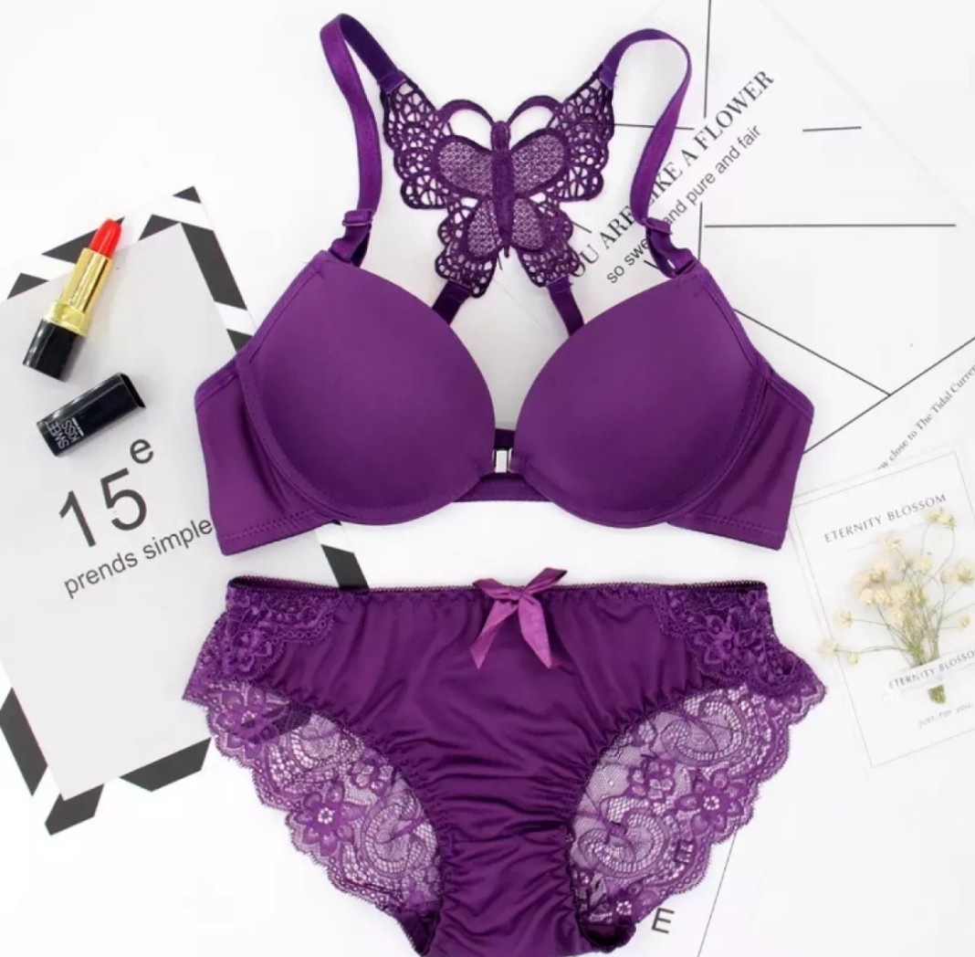 Best Butterfly Design Lingerie Lace Bra and Panty Set