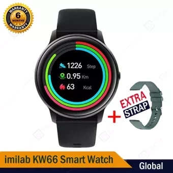 Xiaomi IMILAB KW66 Smart Watch Waterproof Customize Dials Silicon strap Round Smartwatch for Men Women-Global Version