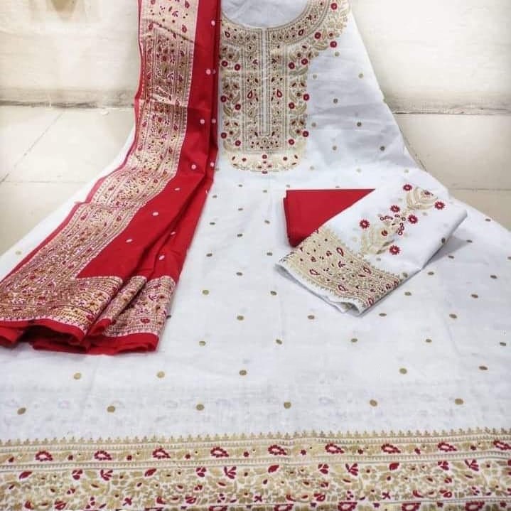 Boishakhi And Eid special Glorius Design High quality fabric and comfortable salwar Kamiz {Three Piece}