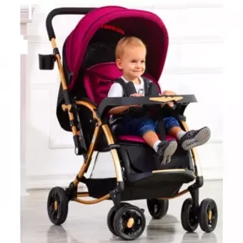 Best New Baby Stroller C3 Pram for Your Baby-Magenta & Blue