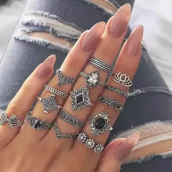 15pcs Rings Set For Women | Rings For Women Finger Ring