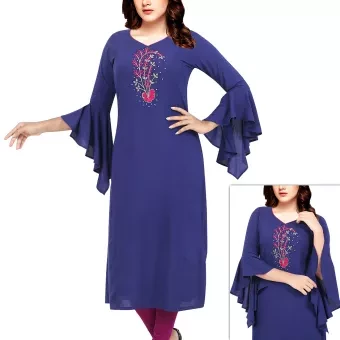 Linen Stitched Kurti for Womens