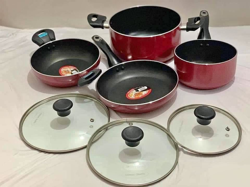KIAM German quality 7 Pcs Non-Stick Cookware set(Red)