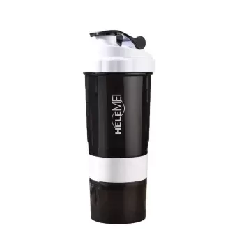 Protein Shaker & Gym Bottle 3 in 1 Stylish Package- WHITE