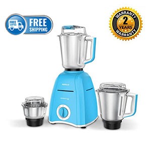 Havells Momenta NV 750W Mixer Grinder 3 SS Jars Blue