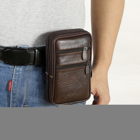Mobile Phone Bag Men'S Korean Version Of The Outdoor Sports Change Tactics Wear Belt Leather Smart