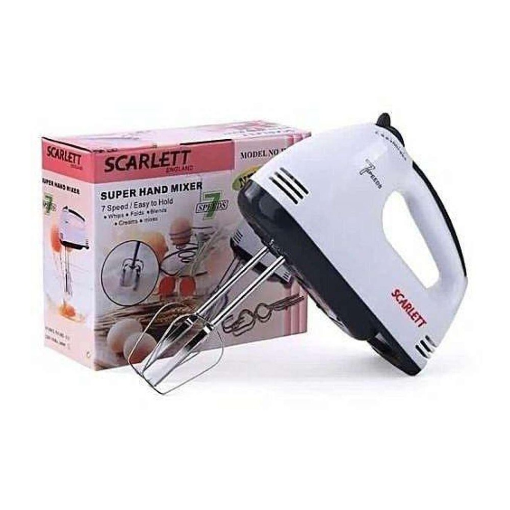 Scarlett: Electric Egg Beater and Mixer for Cake Cream - White