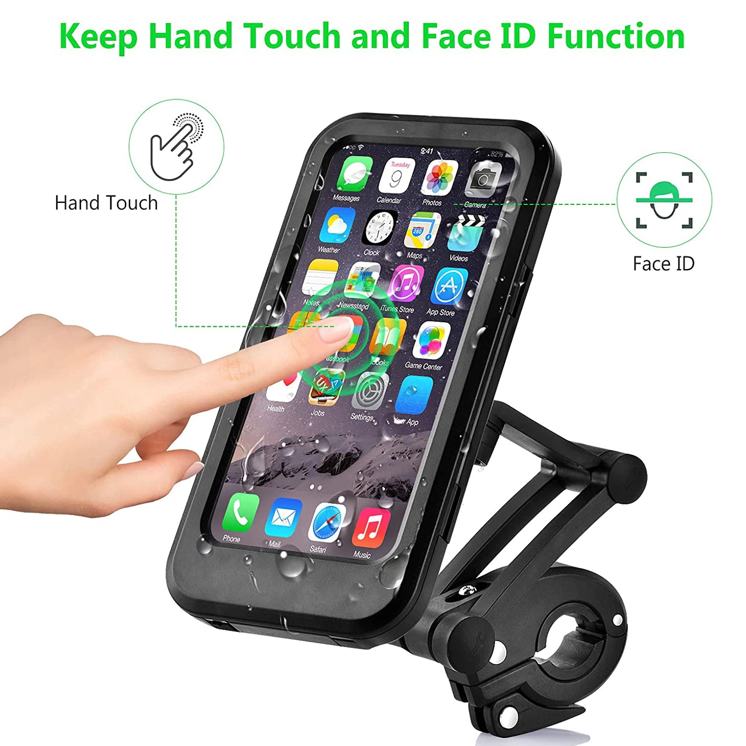 Cell Phone Bracket Case: Waterproof Bicycle Phone Holder Bike Motorcycle Handlebar Mobile Phone Stand Mount