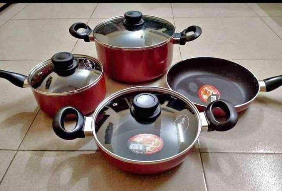 Kiam 7 Pcs Non-Stick Cookware set (Red)
