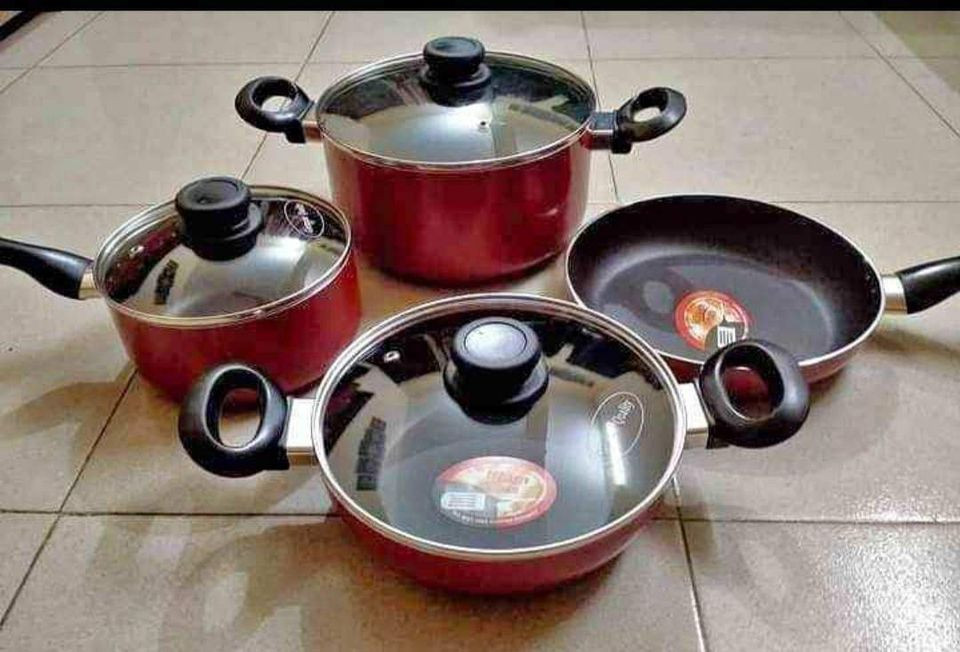 Kiam 7 Pcs Non-Stick Cookware set (Red)