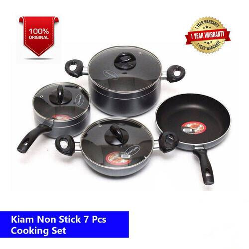 Original Kiam 7 Pcs Non-Stick Cookware set(black)