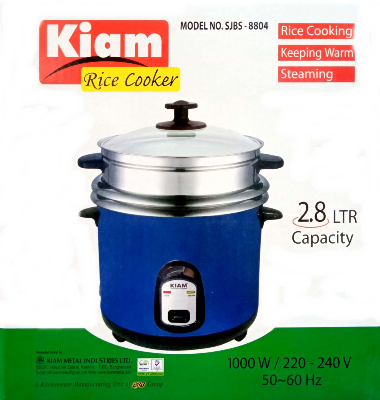 kiam rice cooker 2.8 ltr SJBS-8804