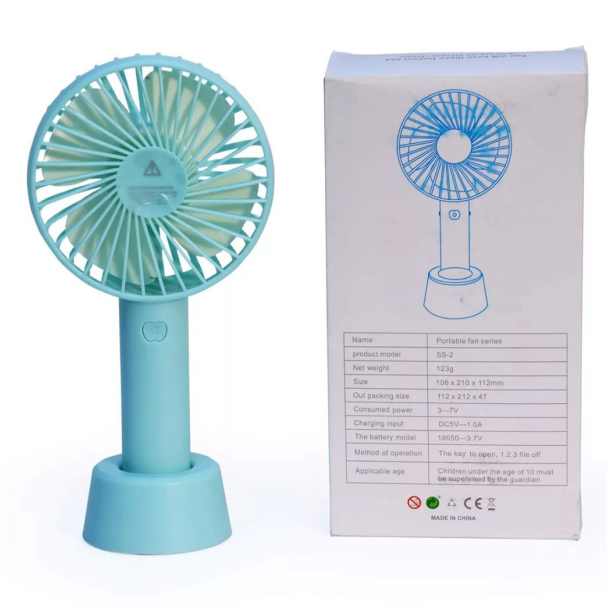 Portable mini rechargeable travel fan Eternal classics SS-2 fan for indoor and outdoor use