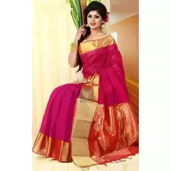 Half Silk Saree for Women Rani golapi color