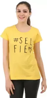 Selfie Yellow Women's Cotton T-Shirt
