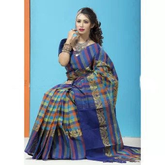 Multicolour Cotton Saree with for Women