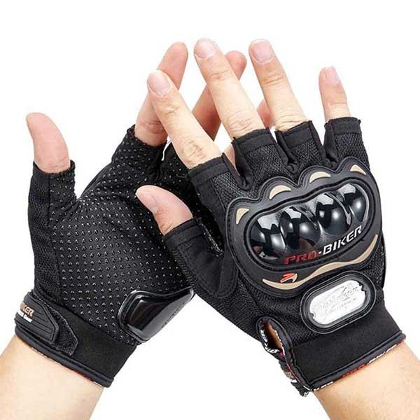 New Pro Biker Half Hand Gloves - Black - Size -XL