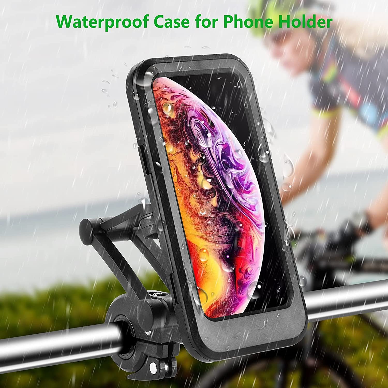 Universal Waterproof Bicycle Phone Holder Bike Motorcycle Handlebar Mobile Phone Stand Mount Waterproof Cell Phone Bracket Case