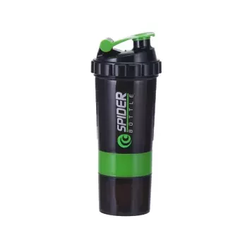 Protein Shaker & Gym Bottle 3 in 1 Stylish Package- GREEN