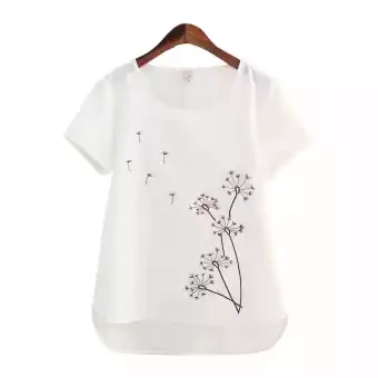 fashion tops ladies short sleeve casual girl's print new t-shirt.