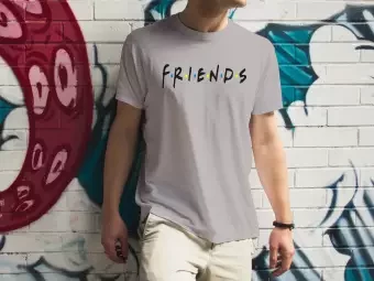 Friends Trendy Half Sleeve T-Shirt For Men-Silver