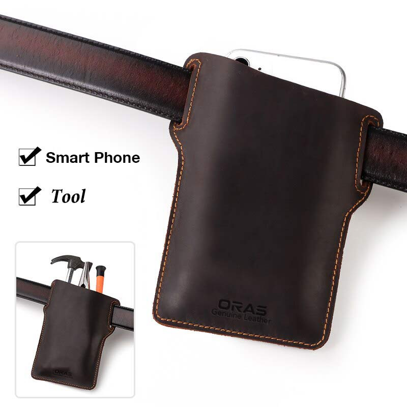 ORAS Premium Leather Mobile Case Belt Waist Bag