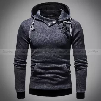 Premium Quality Dark Gray Color Cotton Full Sleeve Hoodie+ for Men