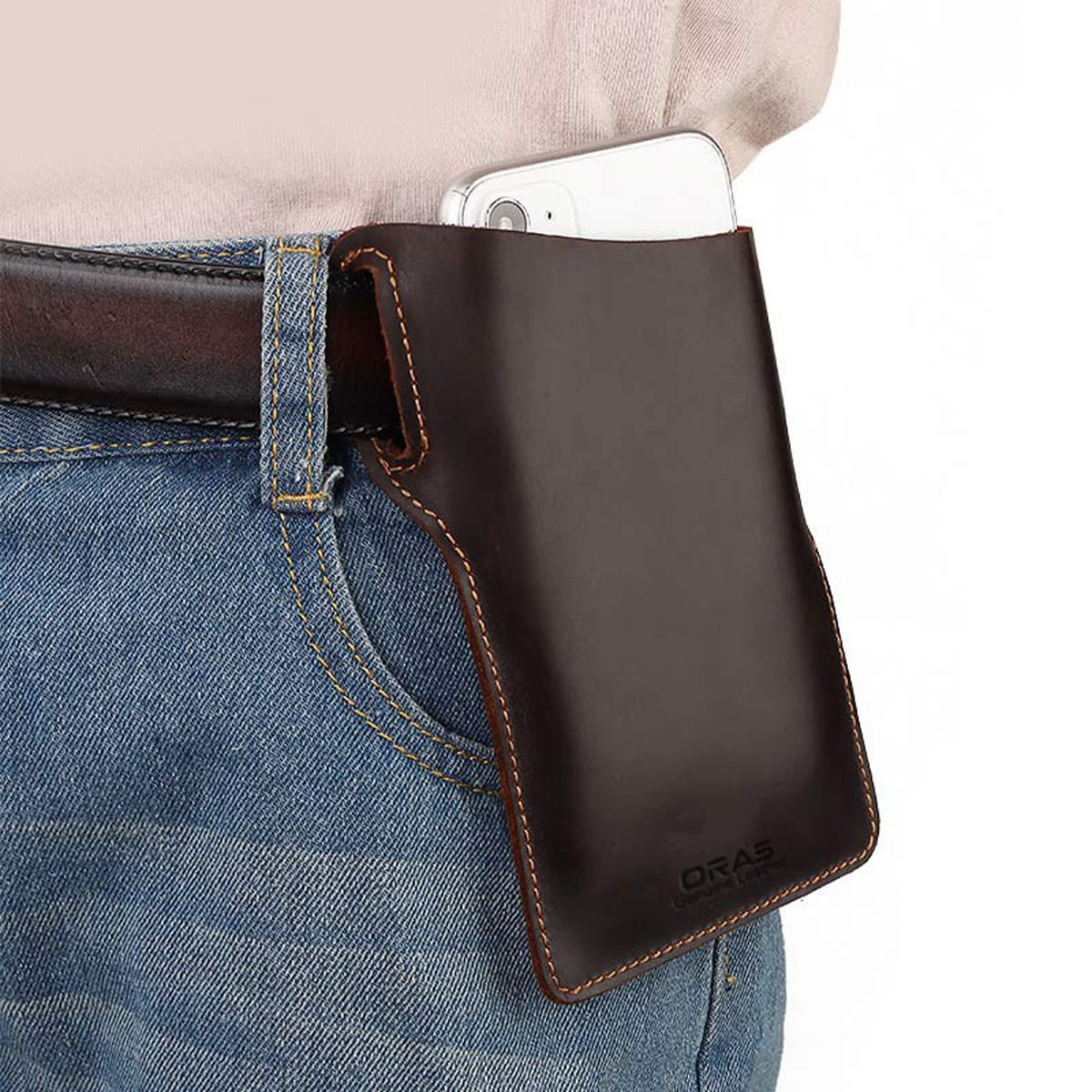 ORAS Premium Leather Mobile Case Belt Waist Bag