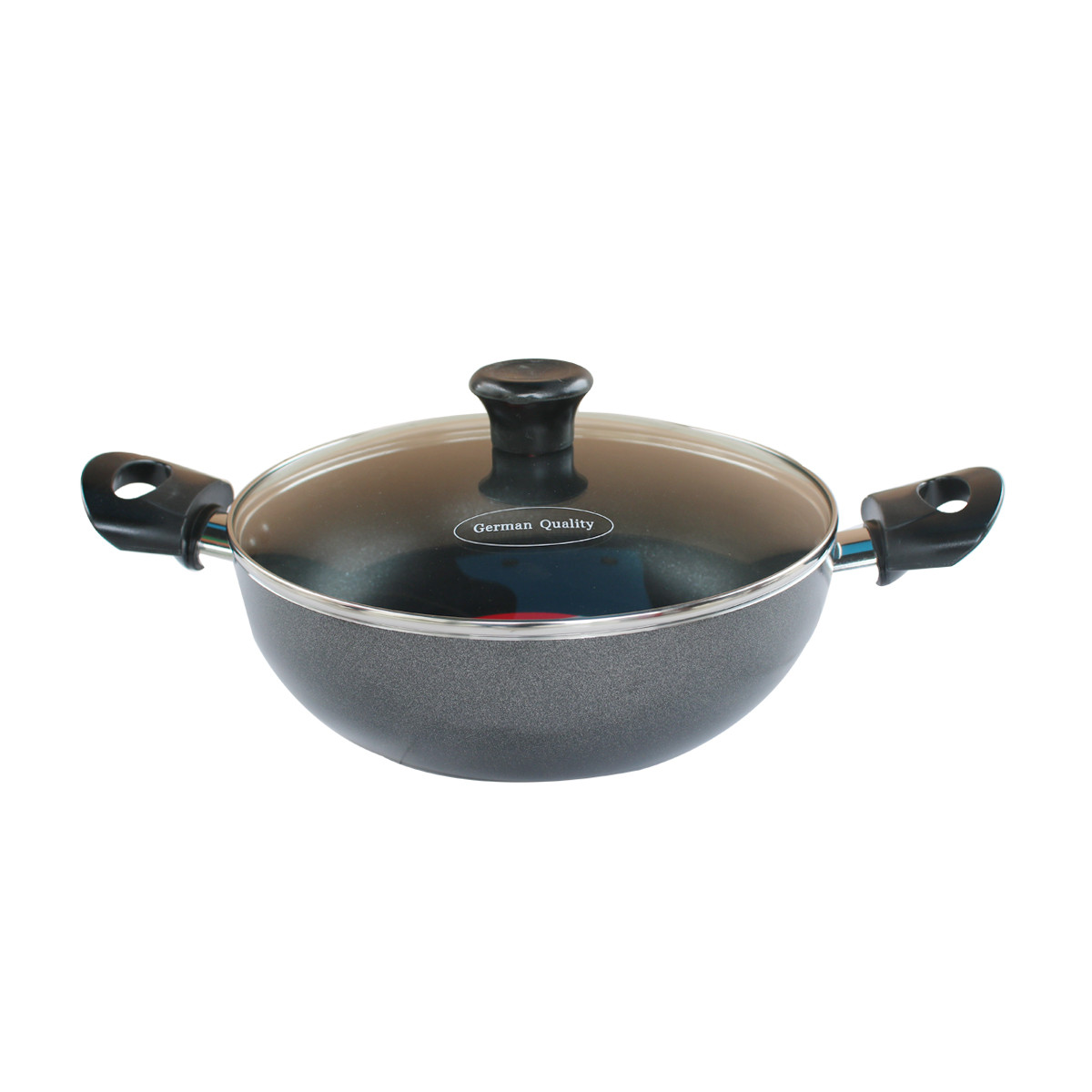 Kiam Non Stick Karai With Glass Lid 22cm