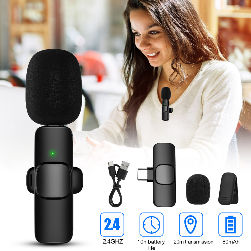 K8 Wireless Microphone | Remove Noise For Typ c | Professional Lapel Lavalier Wireless Microphone