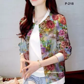 Women Jacket Digital Print For Winter